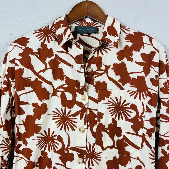 Sunday in Brooklyn Button Up Shirt Dress Floral Print Collar - XS - Picture 2 of 5